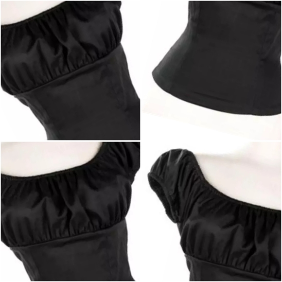 Pin Up Rockabilly Short Sleeve Off Shoulder Top - Picture 4 of 7